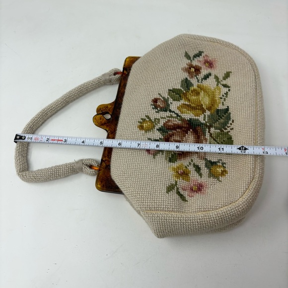 Vintage Maud Hundley Tapestry Needlepoint Purse Bag Floral - Picture 11 of 16